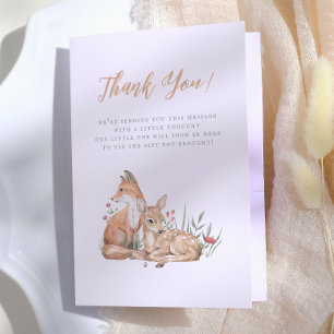 Woodland Forest Animals Vintage Baby Shower Thank You Card