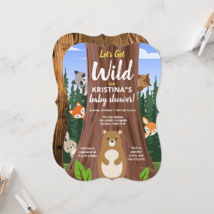 Woodland Forest Baby Animals Baby Shower Invitation