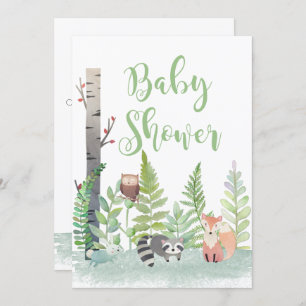 Woodland Forest Baby Animals Baby Shower Invites