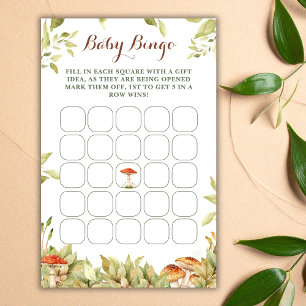 Woodland Forest Baby Shower Bingo Game Greenery