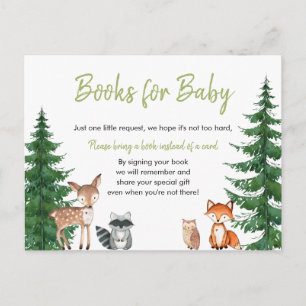 Woodland Forest Baby Shower Books for Baby Postcard