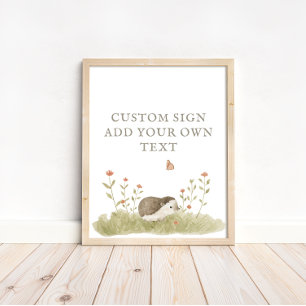 Woodland Forest Baby Shower Custom Text Poster
