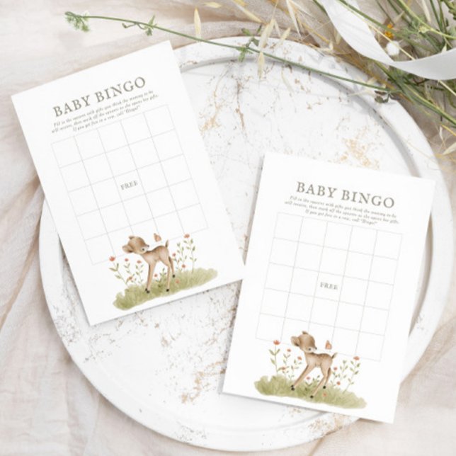 Woodland Forest Baby Shower Deer Baby Bingo Game (Creator Uploaded)
