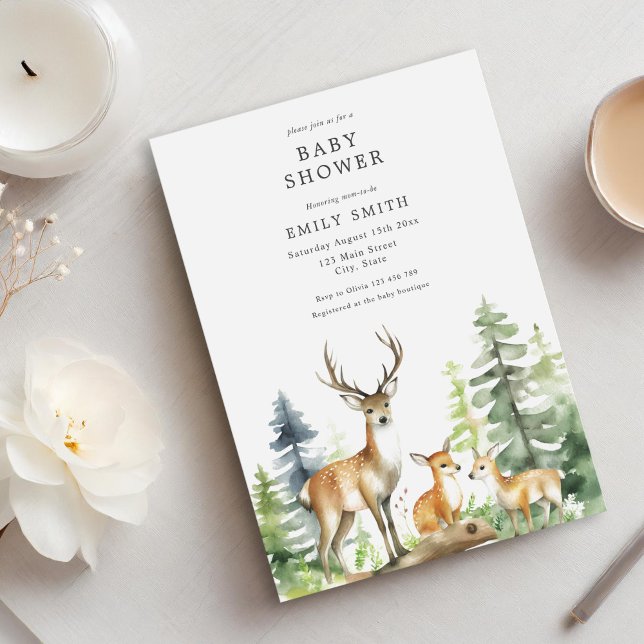 Woodland Forest Baby Shower Invitation (Creator Uploaded)