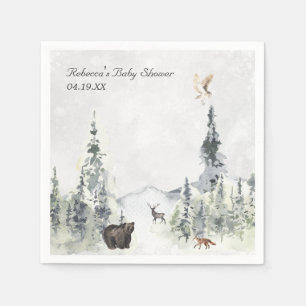 Woodland Forest Baby Shower Personalised Napkin