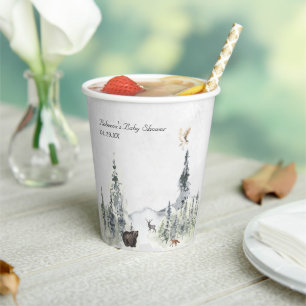 Woodland Forest Baby Shower Personalised  Paper Cups