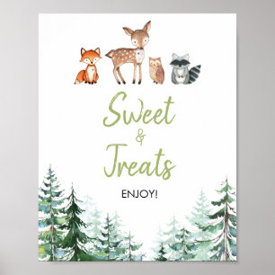 Woodland Forest Baby Shower Sweet Treats Sign