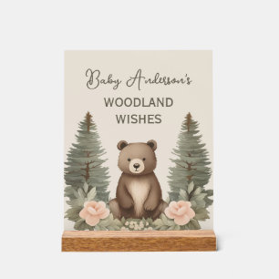 Woodland Forest Bear Acrylic Sign