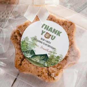 Woodland Forest Bear Birthday Classic Round Sticker