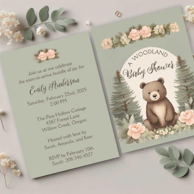 Woodland Forest Bear Invitation (Creator Uploaded)