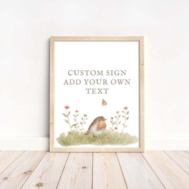 Woodland Forest Bird Baby Shower Custom Text Poster (Creator Uploaded)