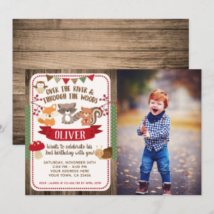 Woodland, Forest Birthday Invitation with Photo