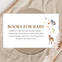 Woodland Forest Boho Baby Shower Books for Baby