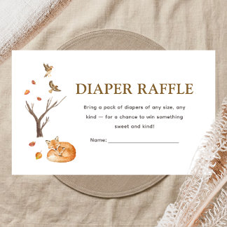 Woodland Forest Boho Baby Shower Diaper Raffle Enclosure Card