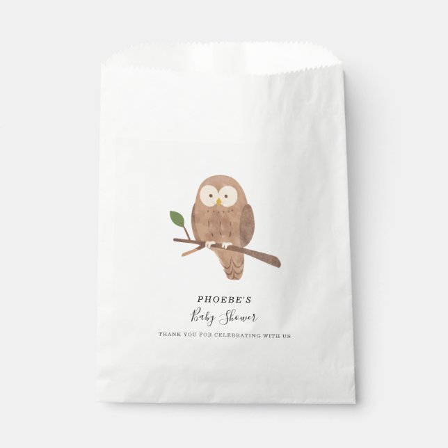 Woodland Forest Creature Baby Shower Favour Bag (Front)
