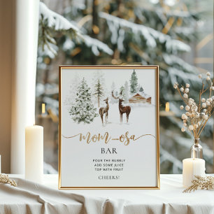 Woodland forest deer cosy mum-osa bar Poster