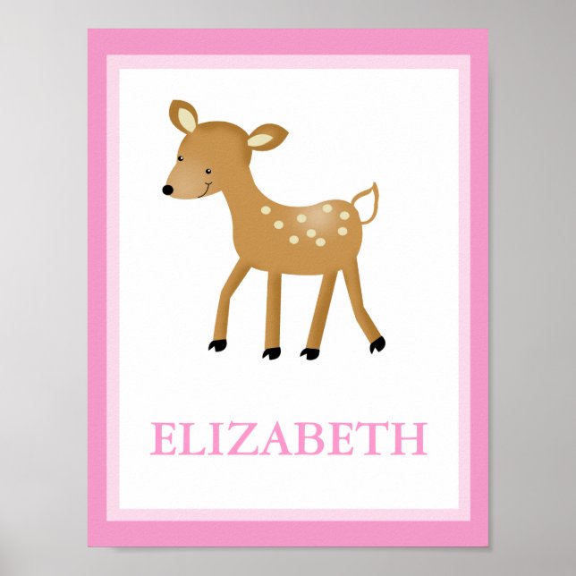 WOODLAND FOREST DEER CUSTOM NAME PRINT (Front)