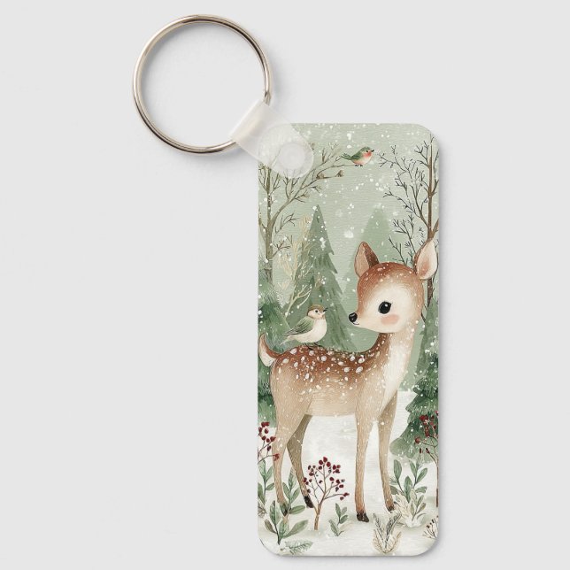 Woodland Forest Deer Key Ring (Front)