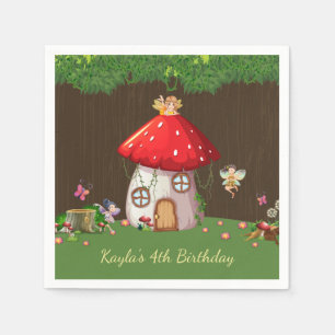 Woodland Forest, Fairy Birthday Napkin