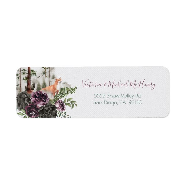 Woodland Forest Fox Address label Return Address Label (Front)