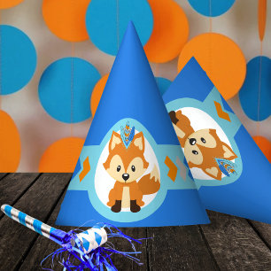 Woodland Forest Fox Birthday Party Hats