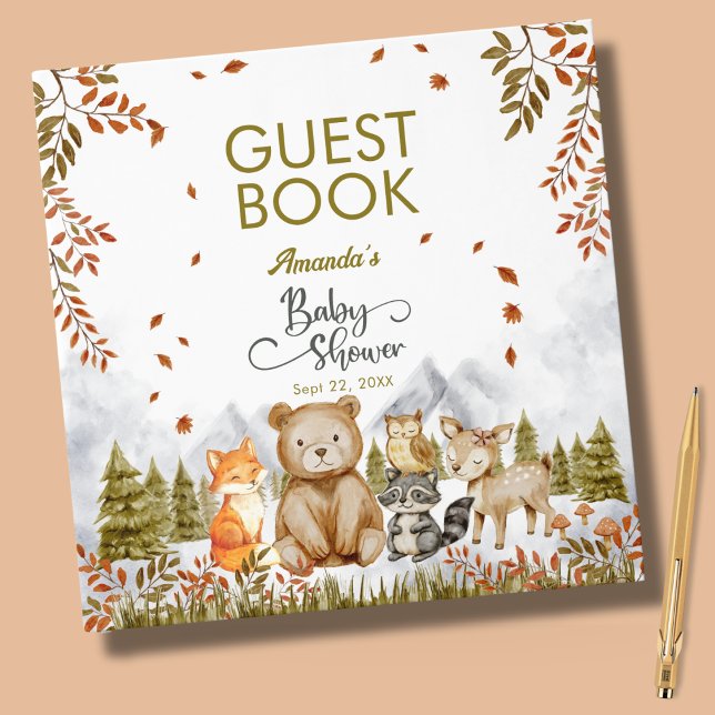 Woodland Forest Friends Baby Shower Guest Book (Creator Uploaded)