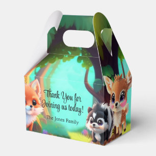 Woodland forest friends racoon fox deer skunk favour box