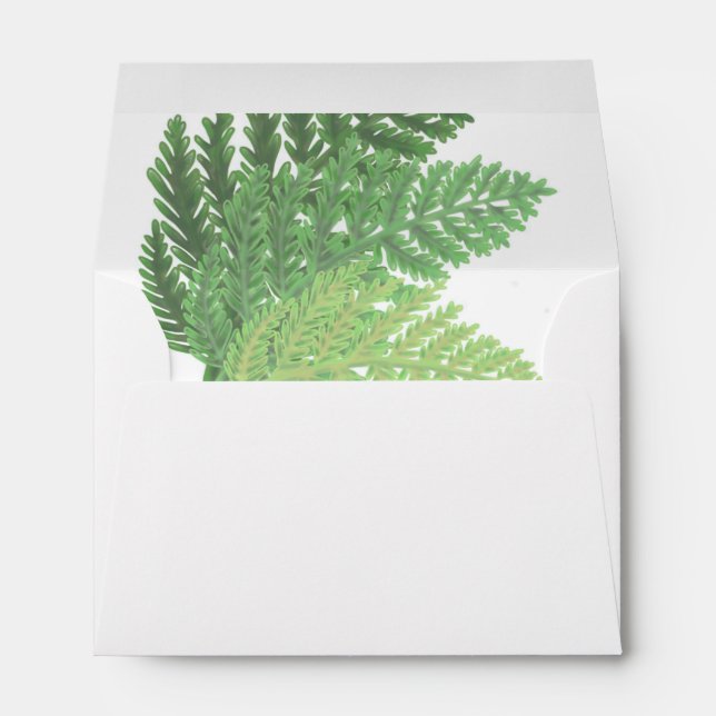Woodland forest green ferns forest ferns envelopes (Back (Bottom))