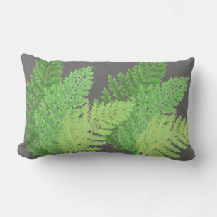 Woodland forest green ferns forest ferns lumbar cushion