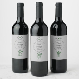 Woodland Forest Green Raptor Wine Label