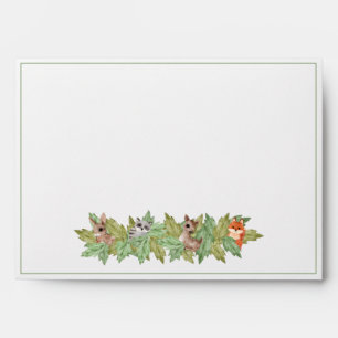 Woodland Forest Jungle Animals Greenery Baby  Invi Envelope