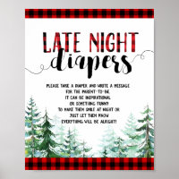 Woodland Forest Lumberjack Late Night Diapers Sign