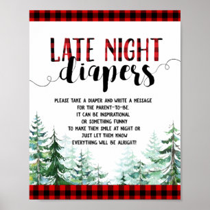 Woodland Forest Lumberjack Late Night Diapers Sign