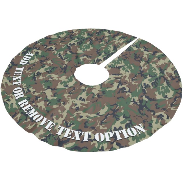 Woodland Forest Military Camouflage Brushed Polyester Tree Skirt (Angled)