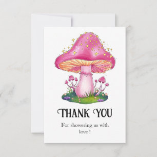 Woodland Forest Mushroom Baby Shower Thank You Card