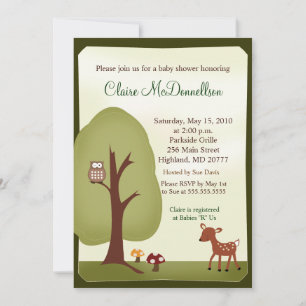 Woodland Forest Nature 5x7 Baby Shower Invitation