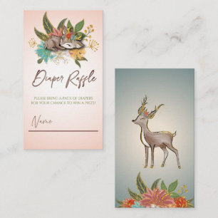 Woodland Forest Oh Baby Deer Animal Diaper Game Business Card