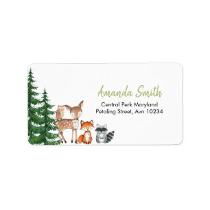 Woodland Forest Oh Boy Baby Shower Address Label