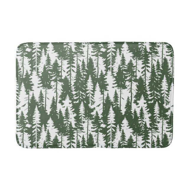 Woodland Forest Pattern Bath Mat (Front)