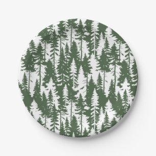 Woodland Forest Pattern Paper Plate