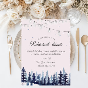 Woodland,Forest,Pine Trees Rehearsal Dinner Invitation