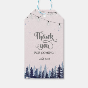 Woodland,Forest,Pine Trees Thank You Gift Tags