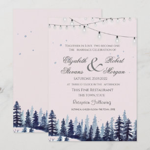 Woodland,Forest,Pine Trees Wedding Invitation