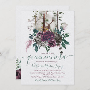 Woodland Forest Quinceañera 15th Birthday Invitation