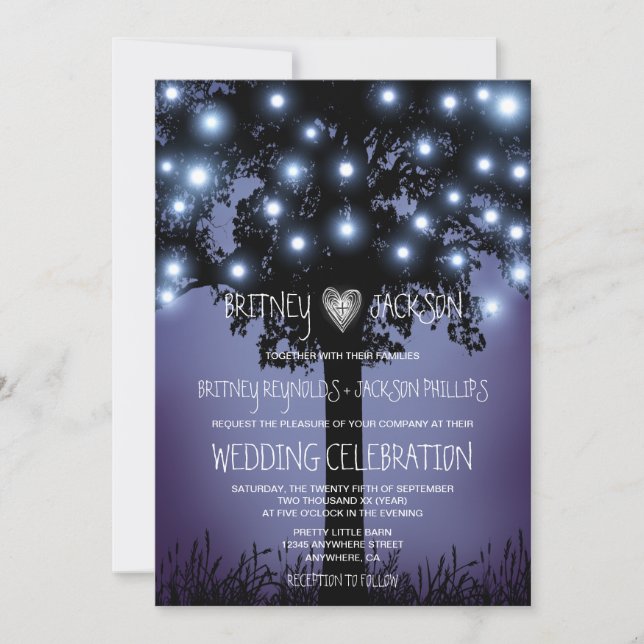 Woodland Forest Rustic Tree Wedding Invitations (Front)