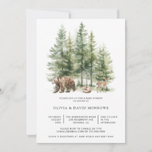 Woodland Forest Story Baby Shower Invitation
