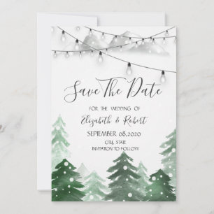 Woodland,Forest String Lights Save The Date