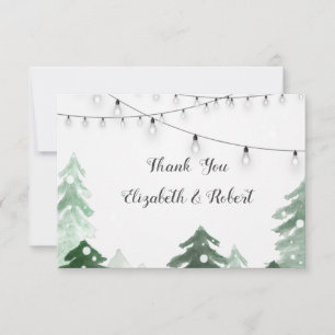 Woodland,Forest String Lights, Thank You Card