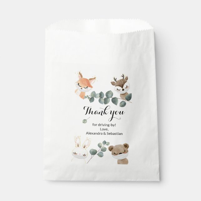 Woodland Forest Virtual Baby Shower Favour Bag (Front)