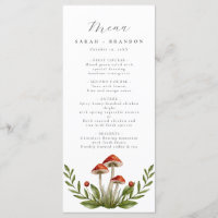 Woodland forest Watercolor Mushroom Wedding